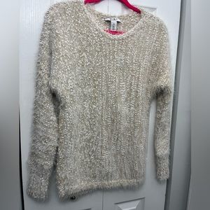 White House Black Market gold and white sweater